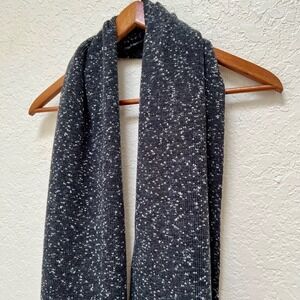 STRUCTURE‎ Speckled Knit Scarf Wool Acrylic Blend Charcoal Grey White Accent